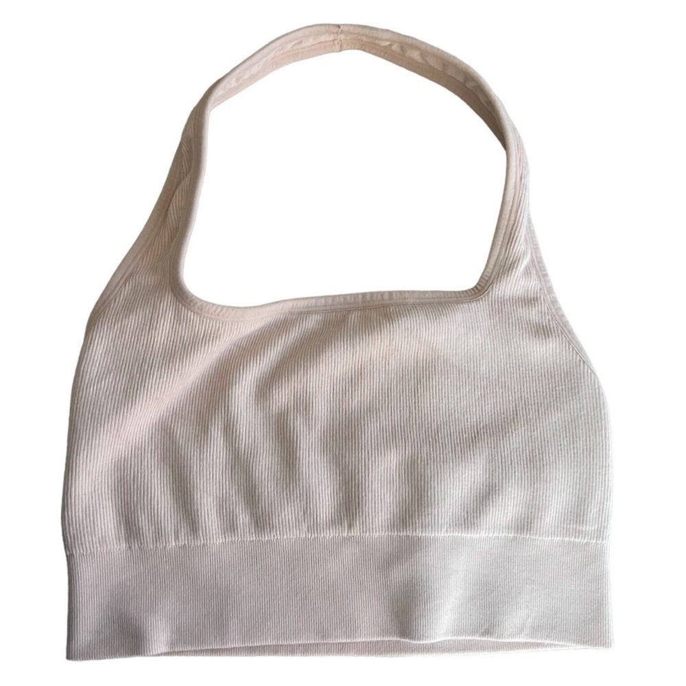 Fabletics Cloud Seamless Ribbed Halter Bralette O… - image 1